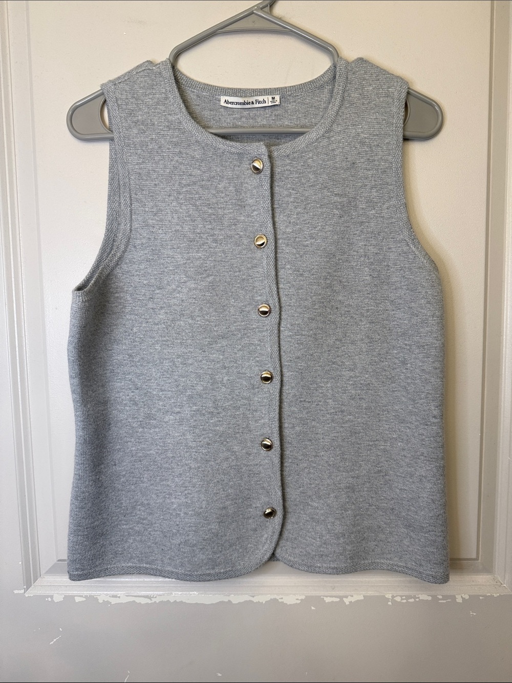Abercrombie & Fitch Light Gray Button-Front Top